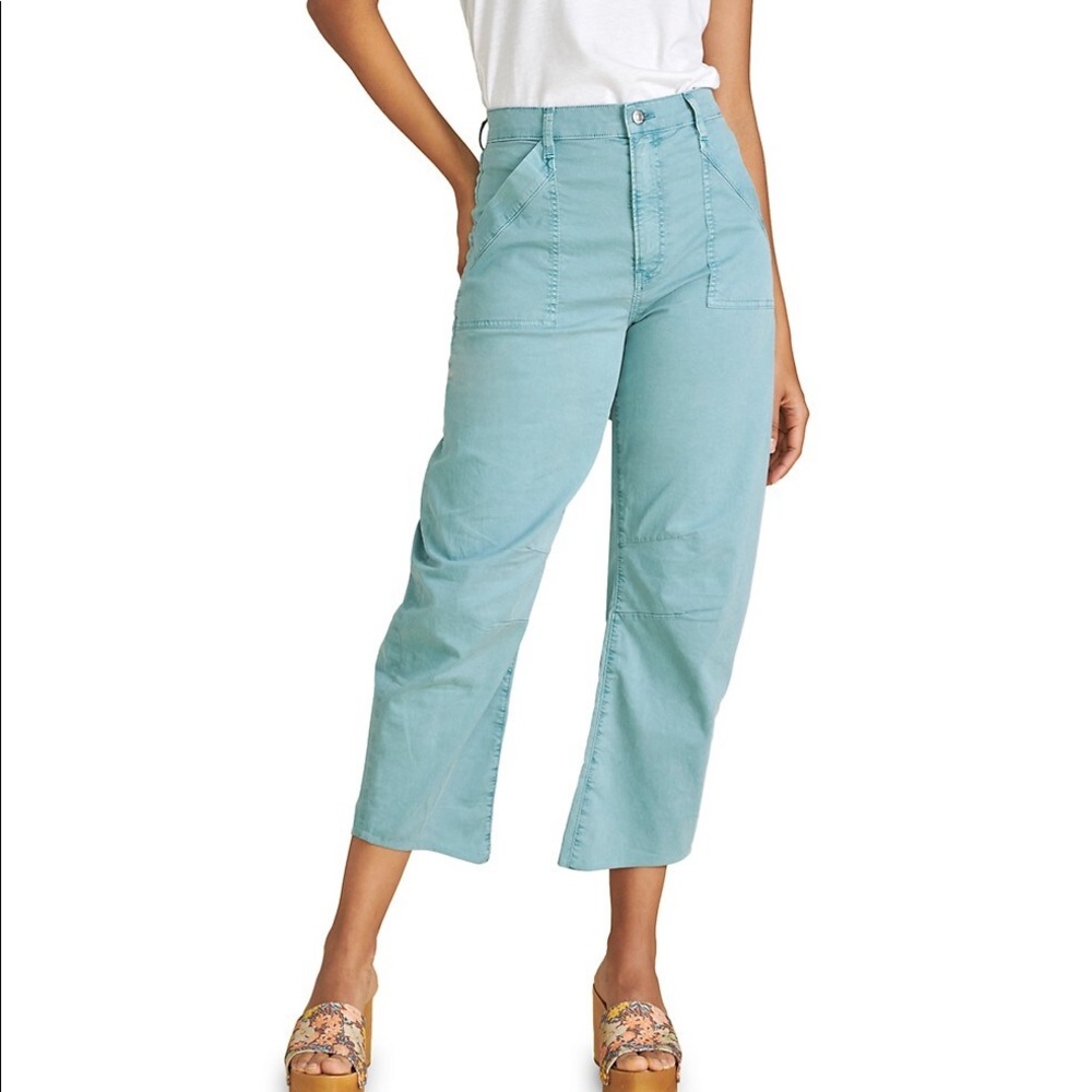 Veronica Beard Charlie Barrel leg in teal